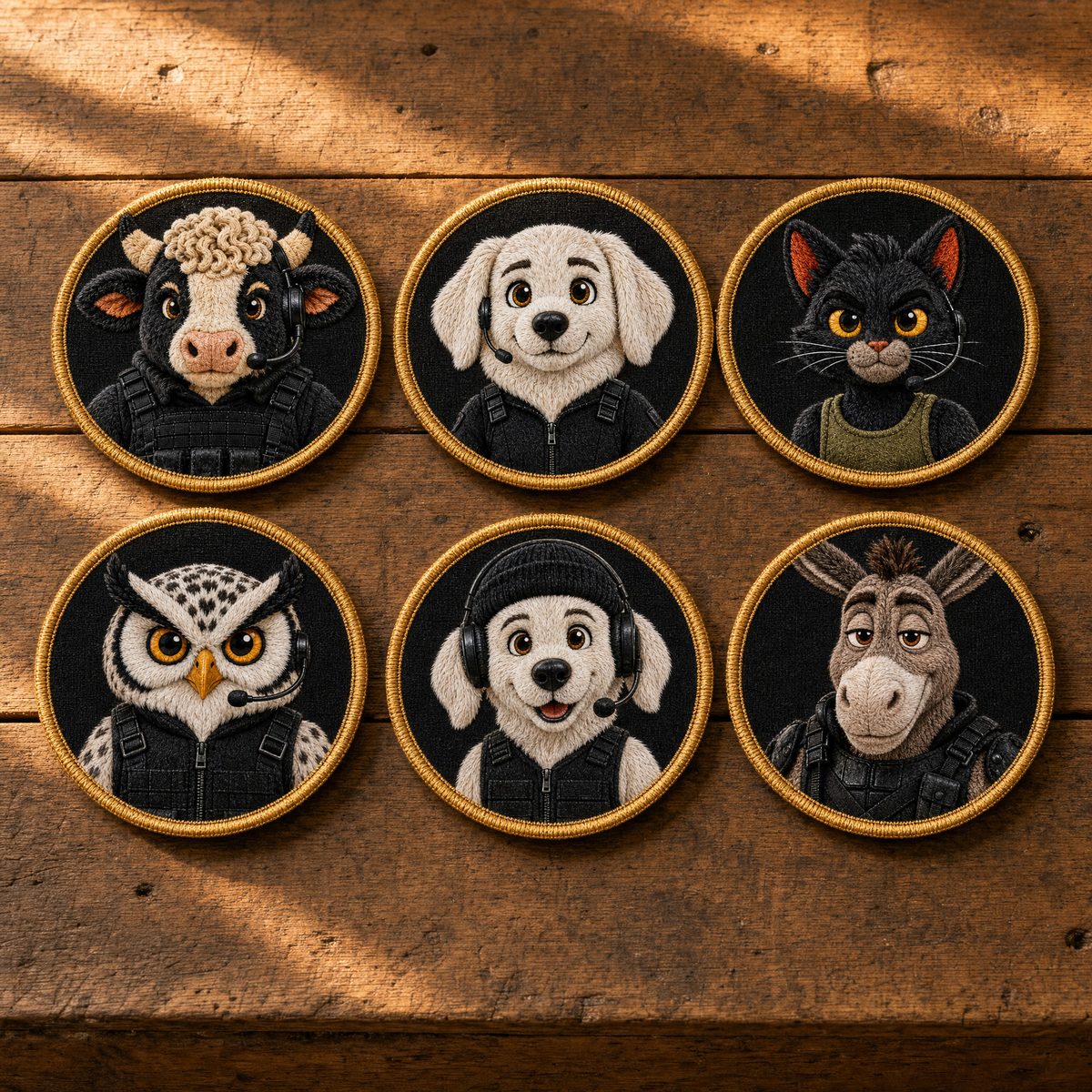 The embroidered patch set